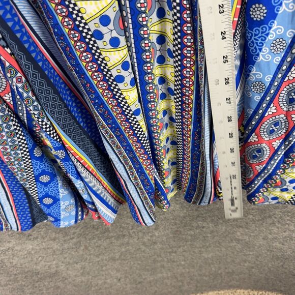 Flin & Moss Skirt Women XL Blue Striped Maxi Long Mid Rise Pull On Elastic Waist - Picture 4 of 7